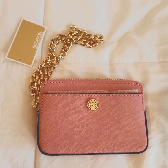 MICHAEL KORS JET SET ZIP AROUND CHAIN CARD CASE NWT - Picture 5 of 5